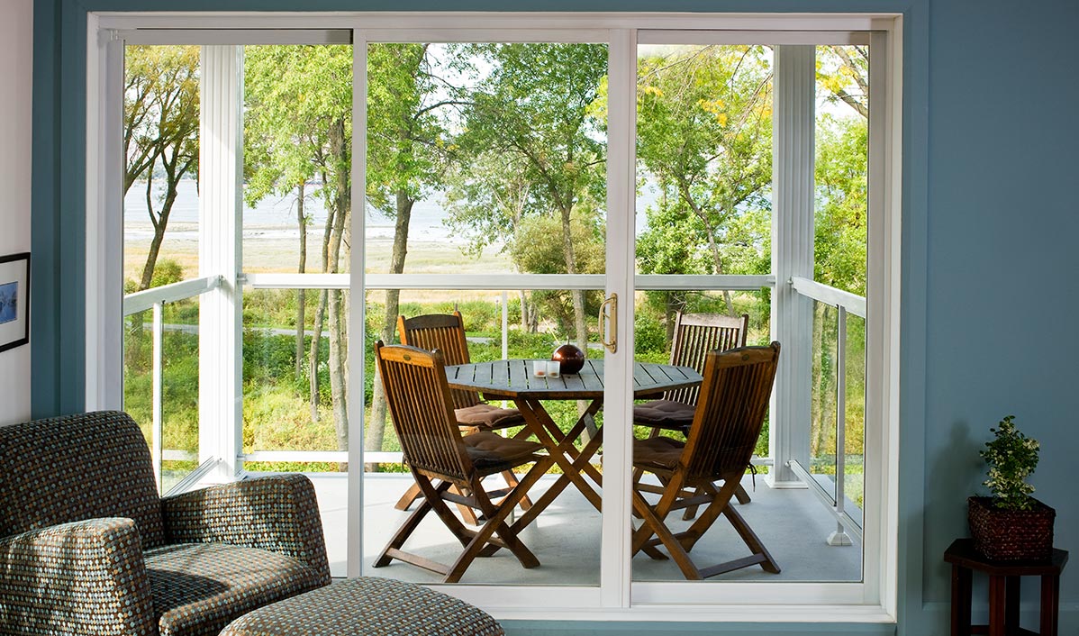 Patio door on lakefront