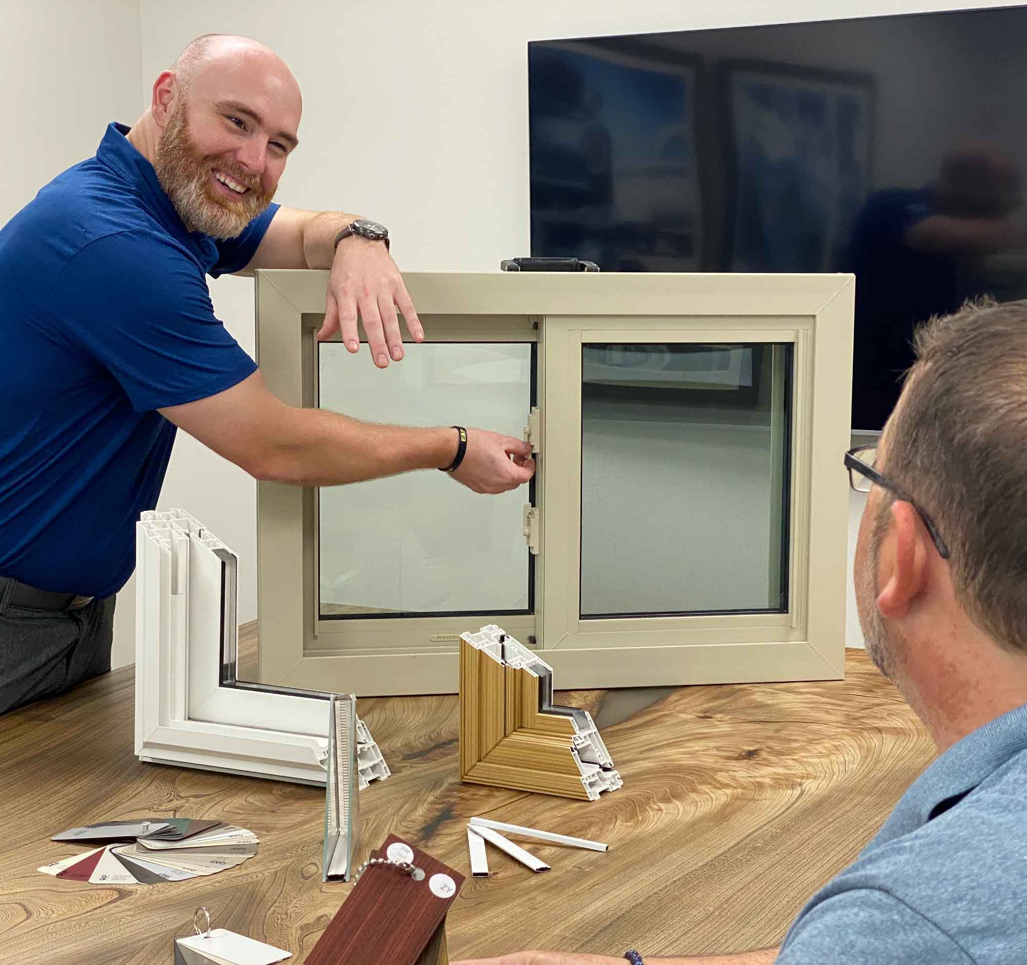 Sales demonstration of a sliding window