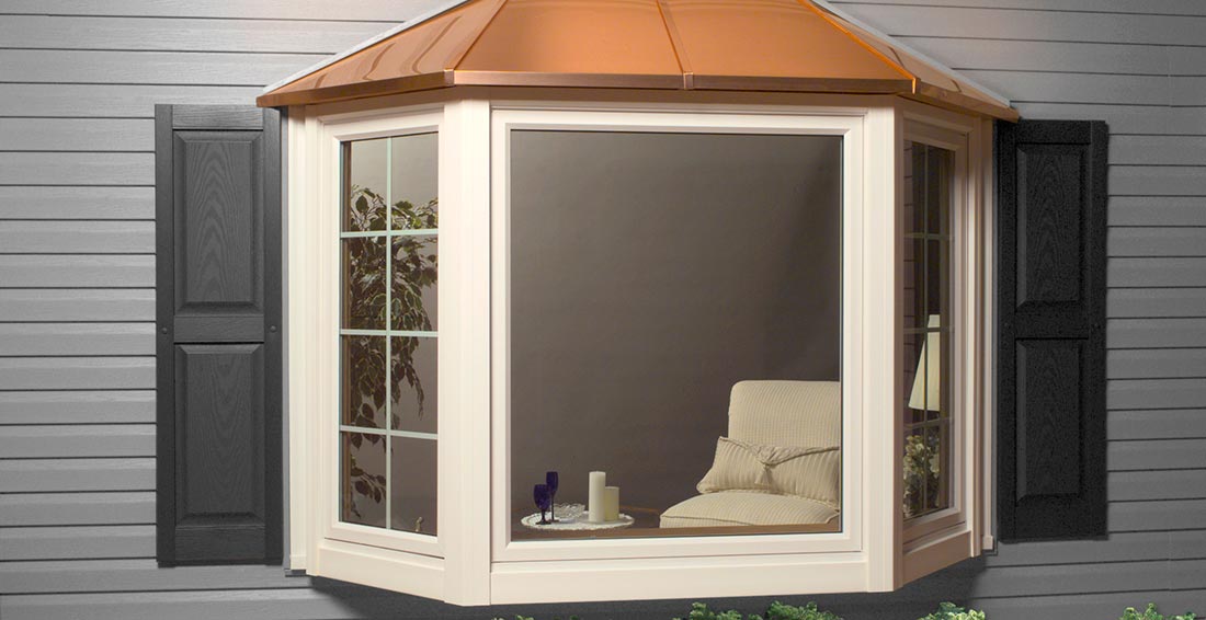 WeatherGard Bay window with copper roof