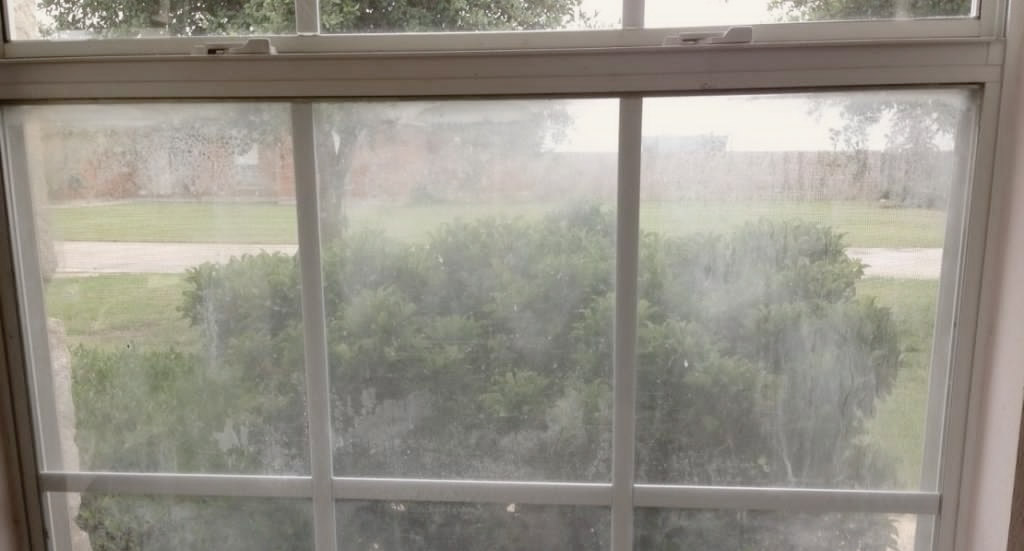 Fogged window indicating a failed seal