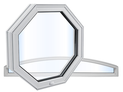 window shape hexagon and long rounded shape